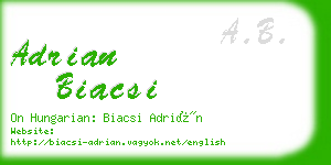 adrian biacsi business card